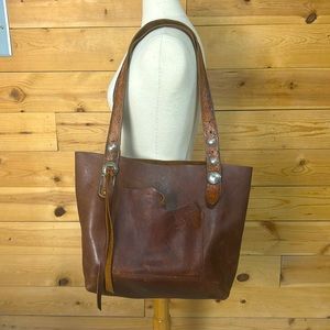 Handmade western rodeo ranch cowgirl vintage belt leather large bag purse tote